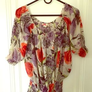 Forever 21 floral sheer blouse